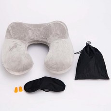 휴대용 벨벳 목베개 여행 기내용 에어 그레이 84433ea 1(EA)