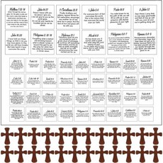 앵글칙 48세트 포켓 기도 퀼트 사각형 패널 DIY 천에 십자가 미니 성경 종교 영적 선물 부활절 보상 우드 컬러 우드든, Wood Color, Wooden