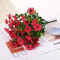 仿真綠植七叉桉樹尤加利紫羅蘭塑料假花家居裝飾擺件仿真花批發, AHB1811-190-7 玫紅, 1個