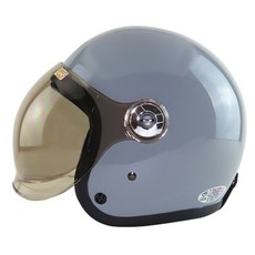 ninja鎖式泡泡鏡安全帽 騎士帽 復古帽 3/4罩安全帽 成人安全帽 魚缸鏡 泡泡鏡 安全帽, 水泥灰