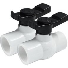 디제데프 34인치 PVC 볼 밸브 회전이 쉬운 슬립이 있는 2Pc 차단 상업용 수영장 관개 시스템에 적합한 T 민첩한 핸들이 150 PSI 등급, 3/4 inch