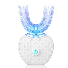 V-WHITE U型電動牙刷 360清潔 15秒速刷 全自動 懶人牙刷 聲波電動牙刷 U型矽膠牙托 IPX7防水 牙齒美白 口腔殺菌 U型包覆無死角, 白色, 1個, 360高效清潔牙齒, 1個