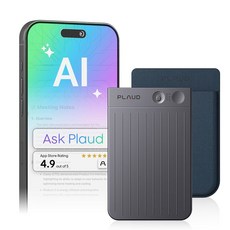 Plaud Note AI 음성 녹음기 노트 필기 장치 전사 및 요약 112개 언어 지원 강의 회의 통화를 위한 64GB 네이비 블루 디지털 오디오 마그네틱 다크 케이스, Black Note & Dark Blue Case