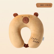 U자형 목쿠션 여행용 휴대용 부드러운 PP 면 소재 귀여운 디자인 기내 비행기 목 지지용, 허리 받침 36cm