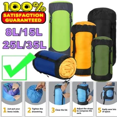 8L 15L 25L 35L 압축 가방 침낭 액세서리 캠핑 방수 초경량 나일론 보관 여행용, Black-L, 1개