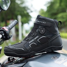 MOYMT 機車騎士短靴 四季越野, 黑灰, 37