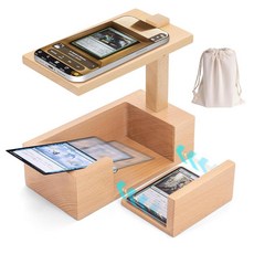 TCG/MTG 카드 스캐너 스탠드 - 나무 트레이딩 스캔 스탠드는 ManaBox 앱과 호환되며 슬리브 및 언슬리브 카드용 도구가 필요 없는 비치 어셈블리 휴대폰 홀더 천연 비치, Natural Beech