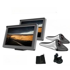 사이드미러카메라 화물차 측면 사각지대 보조미러 측방 5인치 듀얼 채널 플래이팅실버 좌우, 5인치 플래이팅블랙 단일