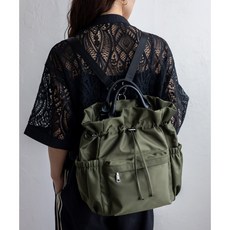 aroco 輕量 3way 束口後背包 側背包, 卡其色 KH カーキ