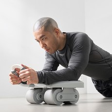 숀리 LED 하이라이트 AB슬라이드 뱃살 복근 운동 기구 슬라이더 롤아웃 퍼펙트 홈트, 그레이