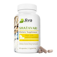 Jiva Botanicals Shatavari 보충제 1200mg - 정상적인 호르몬 균형 및 정상적인 에너지 레벨을 위한 Shatavari 뿌리 파우더 - 미국 제조 - GM