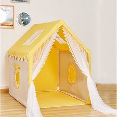 JINGHENG 마카롱 실내캠핑 아지트 텐트 놀이텐트 난방 인디언 꿈집, 원목옐로우 A, 1개
