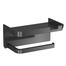 모아룸 휴지걸이 무타공 핸드폰 거치대, 1개, 블랙