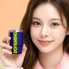 도파밍 미니텀블러 가벼운 머그 텀블러 컵, 1개, 120ml, 블루