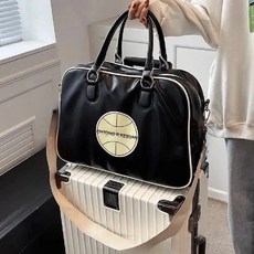 旅行包女大容量行李袋手提輕便收納運動健身待產包, 黑色, 1個