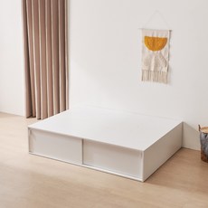 라자가구 위드 빅 수납 슬라이딩 퀸 침대 프레임 cw201, 올화이트