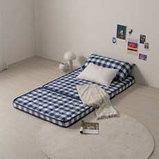 밤이오면 접이식 3단 매트리스 [블루] [사이즈 : MS/SS/Q]