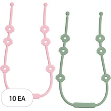 아이벨류 실리콘 멀티 스트랩 홀더 2종 세트, 노꼭지, 10세트, 베이비핑크 + 세이지