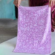 QUEEN YOGA瑜伽運動止滑加厚柔軟舒適雙面瑜伽小鋪巾, 蜜語花園, 1個