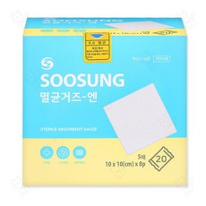 수성 멸균거즈엔 10x10cm 8겹 5매 20포 100매 대 1개, 수성 멸균거즈엔 10x10cm 8겹 5매 20포 100