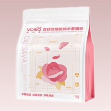 volliä 植物木薯貓砂 強效除臭 低粉塵 快速凝結, 1kg, 1包, 玫瑰荔枝