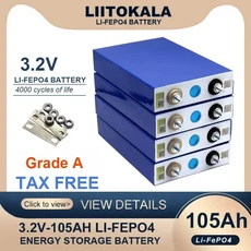 LiitoKala 자동차 태양 에너지 저장 배터리 DIY LiFePO4 3.2V 340ah, 01 CHINA, 05 3.2V 105AH-Stud 4pcs