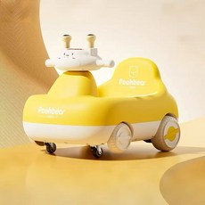 Poohbear 兒童電動搖擺車, 尊貴版-檸檬黃-6V7電瓶+藍牙+遙控:1個