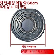 가마솥 화덕 받침대 연탄 솥티 외경 가정용 무쇠화구, 1개, 68cm부터 9개 완전 뚜껑 포함, 1cm
