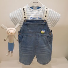 아가방 60% 여름 베이비페어! 여름 데님 청 멜빵 바지 시크하게 루즈한 라인 시원하겠구먼 데님 멜빵바지는 언제나 배신안해! 여름 놀이복 외출복으로 찐! 티셔츠 별도
