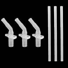 SKATER 보온컵 빨대 헤드 어린이 실리콘 물컵 노즐, 빨대 3개 + 긴 빨대 3개