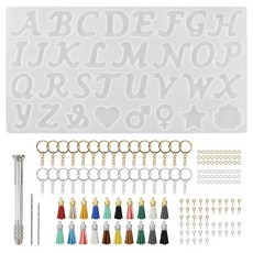 레진 몰드 공예 UV 아트 재료 에폭시 수지 키트용 알파벳 실리콘 글자 문자 모양 세트 DIY 펜던트 만들기, 3. Set B-1, 1개