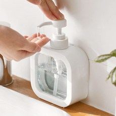 투명 사각 대용량 디스펜서 거품형 500ml, 화이트(일반형), 1개