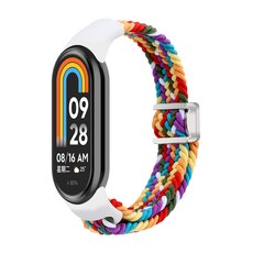 SujuNex 샤오미 미밴드 8/9/10 전용 우븐 스트랩 - Mi Band 8/9/10 Compatible Woven Strap, 16# 무지개, 1개