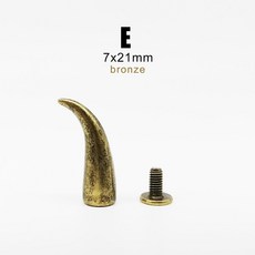 10 세트 금속 장식 펑크 탄두 스파이크 가죽 공예 스터드 벨트 리벳 DIY 자켓 신발 가방 스크류, E bronze