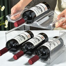 와인병 보관 진열 거치대 투명 아크릴 소재 주방 홈바 인테리어 소품 테이블 장식, 1개, 2단4열