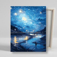 아트박스/아이러브페인팅 DIY캔버스형 그림그리기 40x50cm 별 헤는 밤산책, 단품없음
