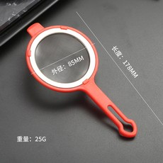304不鏽鋼 過濾網 漏勺 廚房用具 豆漿濾網 果汁隔渣 細網篩 帶耳設計 家用烹飪工具+304濾網勺(8.5CM)橙色+默認尺寸, 1個, 304濾網勺(8.5CM)橙色