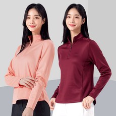 콜핑 여성 겨울 약기모 긴팔 집업 티셔츠