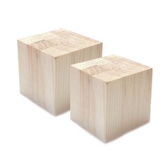 아이베란다 정사각 45x45x45mm 집성 소나무 목재 가구다리 받침 교구, 2개