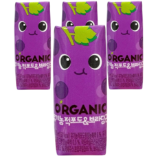 오가닉 적포도 주스, 125ml, 4개