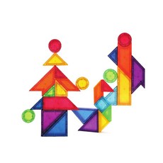 자석놀이 탱그램 어린이 블록장난감 초등보드게임 아이디어 협동, 14피스, 1세트