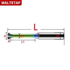 WALTETAP 상하단 챔퍼 금속 밀링 커터 카바이드 텅스텐 스틸 CNC 엔드밀, 01 35mm, 02 D4x50L, 01 90 degree