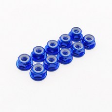 0pcs M3/M4 알루미늄 RC 삽입 휠에 0 Scx 합금 너트 나일론 플랜지 자동차, 0pcs Blue M4
