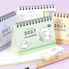 오목눈이 2027 미니 탁상 캘린더 (랜덤발송), 1개, 랜덤