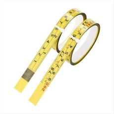 2 팩 강철 자체 접착 측정 테이프 오른쪽에서 왼쪽에서 왼쪽으로 제국 및 메트릭 통치자 테이프, 200cm, 노란색