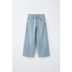 자라 ZARA 애니멀 패치 와이드 레그 진 - 라이트 블루 971506