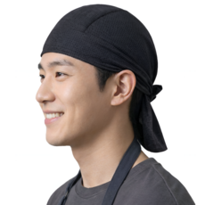 국산 셰프 쿨링 헤드랩 메쉬 스판 주방 두건, 1개, 베이직 메쉬블랙