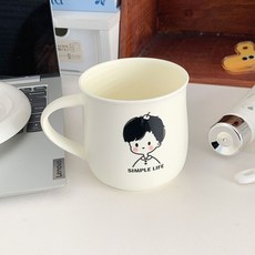 ins風可愛情侶漱口杯 韓版男孩女孩刷牙杯 簡約塑膠馬克杯, 1個, 男孩