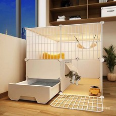 고양이 사육장 격리장, 1개, 일체형밀폐형모래삽등반사다리고양이장난감