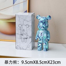 폭력적인 곰 장식품 창조적 인 재미있는 거실 TV 캐비닛 장식 어린이 돼지 저금통 트렌드 오피스 클럽 장식, 27cm, 매직 컬러 3, 1개